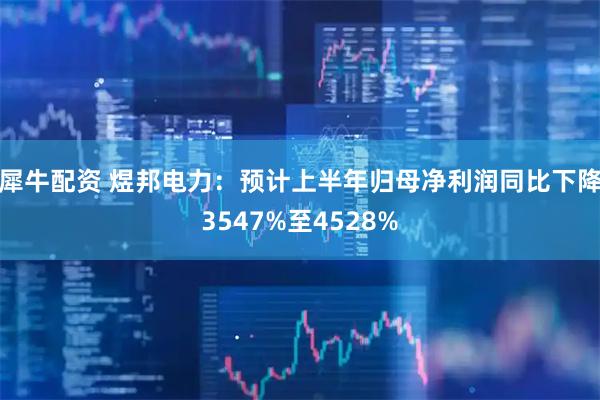 犀牛配资 煜邦电力：预计上半年归母净利润同比下降3547%至4528%
